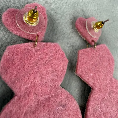 Bridal Party Beaded "Team Bride" Statement Earrings Wedding Pierced Post Pink