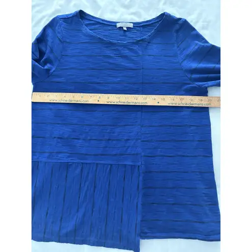 Habitat Clothes to Live In Shirt Womens Medium Blue Stripe Crinkle Lagenlook