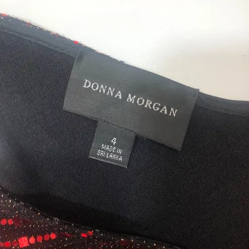 Donna Morgan  red sequin Top Jumpsuit sleeveless Size 4