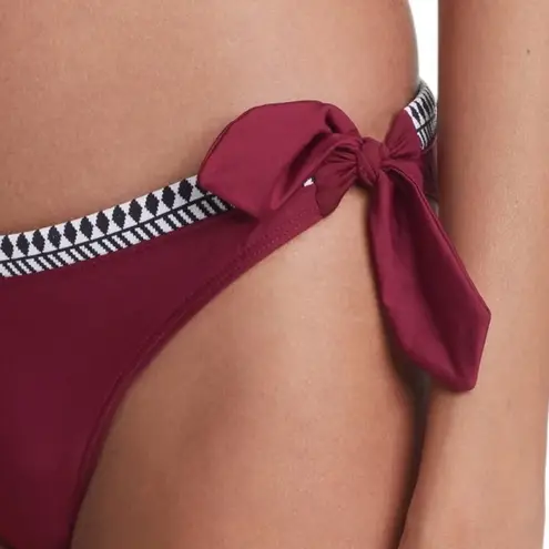 Lemlem Lena Side Tie Bikini Bottom Burgundy Size Small NWT
