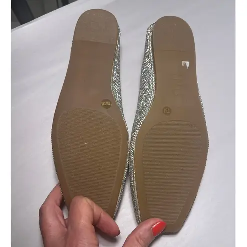 NWOB I.N.C. International Concepts Juney Rhinestone Flats zt. 7 Silver