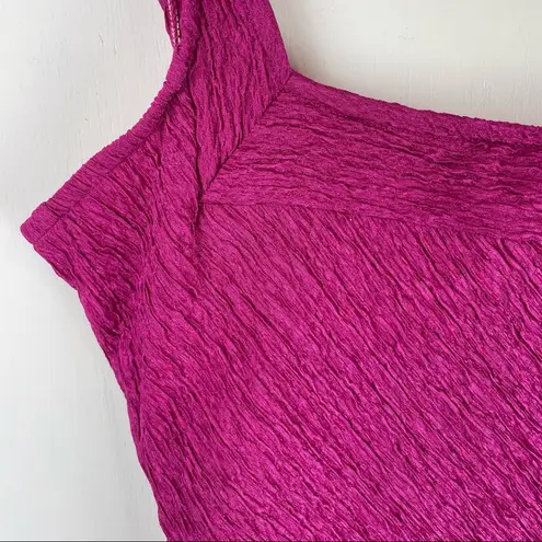 Vintage Y2K Magenta Textured Stretch One Piece Swimsuit Sz Large Pink