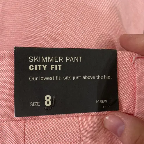 J Crew Factory city fit low rise skimmer pant in Oxford cotton size 8 White