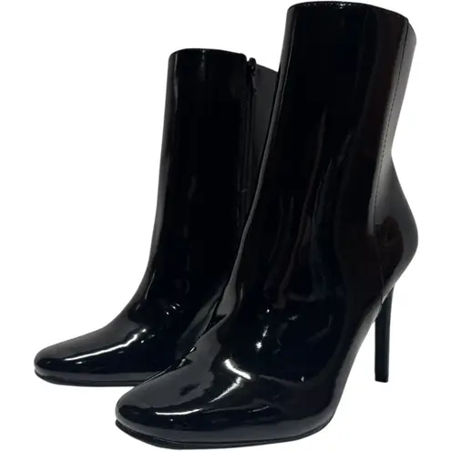Anne Michelle 4 Inch Stiletto Ankle Boots Black Patent 7.5