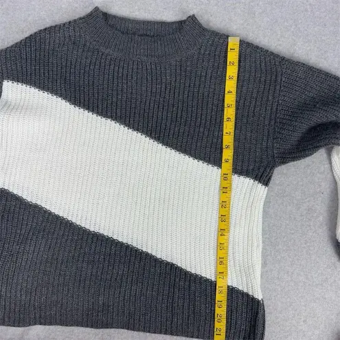 Fortune + Ivy Women's Striped Pullover Sweater Black Long Sleeve Size S