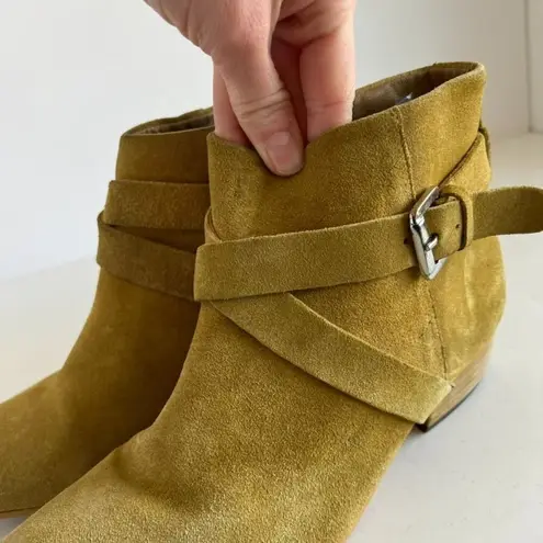 Rebels Mustard Yellow Brett Genuine Suede Zipper Ankle Heeled Boot 8
