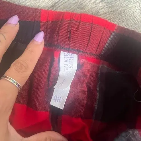 Stars Above Womens Large Red Black Plaid Flannel Pajama Pants