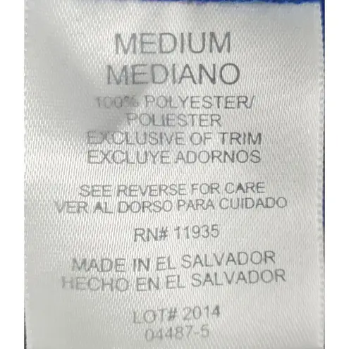 Adonna Vintage Robe Housecoat Blue Size Medium Full Length Zip Pocket Duster