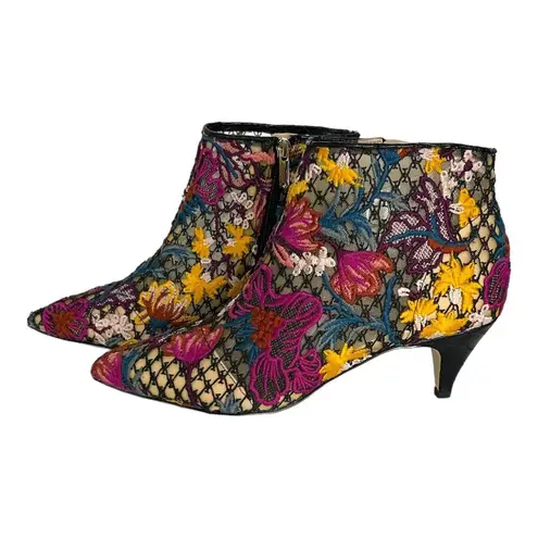 Sam Edelman New  Women's 8.5 Kinzey Floral Pointed Bootie Kitten Boots Shoes Boho