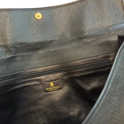 Mark Cross 1845 Vintage Textured Black Leather Portfolio Laptop Sleeve 16” WORN