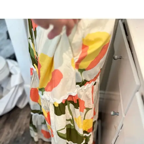 CeCe Floral Tiered Maxi Skirt | Size S (Fits M) | Boho Summer Resort Wear