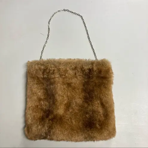 TERRY LEWIS Classic Luxuries Faux Fur Shoulder Bag Brown
