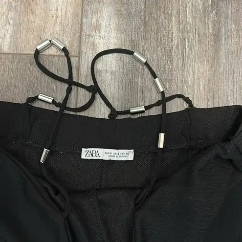 ZARA  Black Jumpsuit with silver beaded straps small