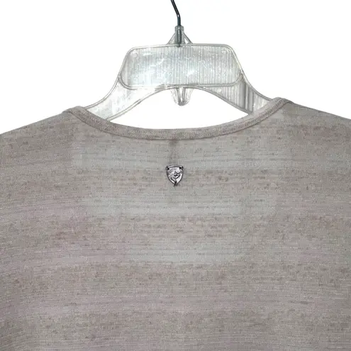 Kuhl Womens Sylvie Long Sleeve Top Sz L Lightweight Tan Outdoor Stripe Neutral
