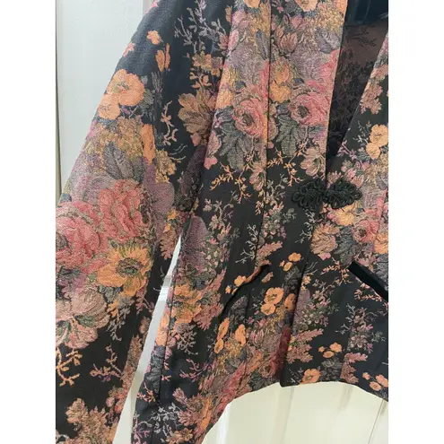 Soft Surroundings Womens Westbury Garden Jacket Jacquard Floral Metallic Size XL