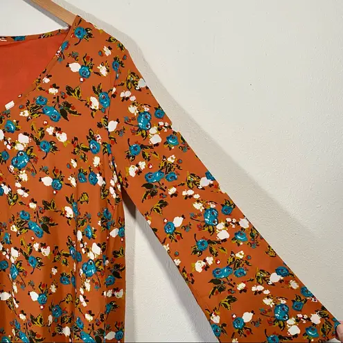 Pinkblush Rust Floral Printed V-Neck Chiffon Maternity Dress NWT Size Medium