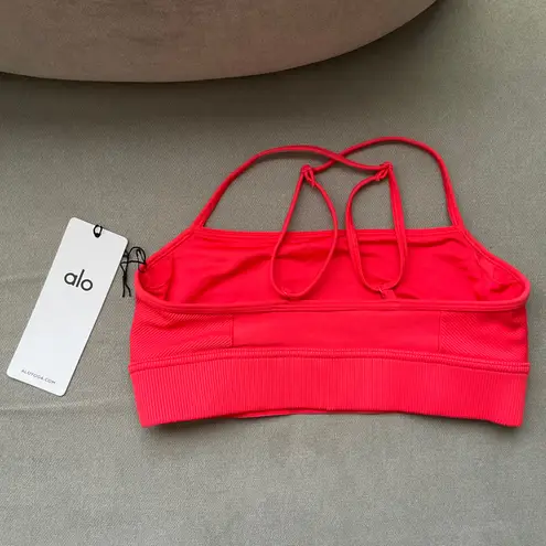Alo Yoga Alosoft Relay Bra Candy Red/White S