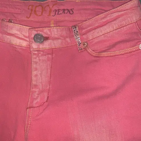 Y2K Pink Jeans Flare Denim Jeans Rhinestone Pockets Size undefined