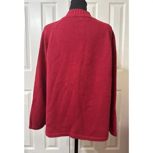 White Stag Y2K Christmas Sweater Sz L Holiday Penguins Snowflakes Red