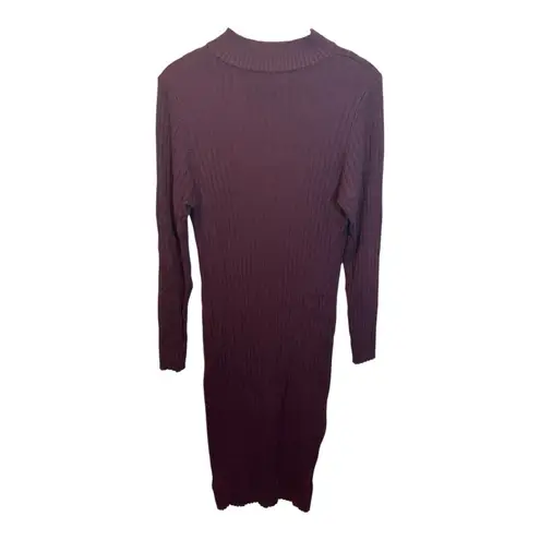 Ripe Maternity Nella Nursing Dress XL Long Sleeve Ribbed Stretch Burgundy Red