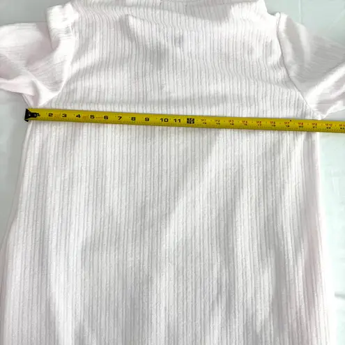 Loti Fashion Smocked Robe Full Zip Light Pink Terrycloth Housecoat Embroidered Size M