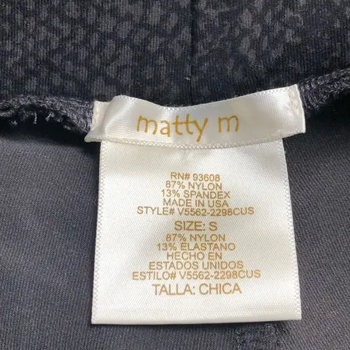 Matty M Snakeskin Cropped Leggings Small EUC Grey Black Stretch Activewear