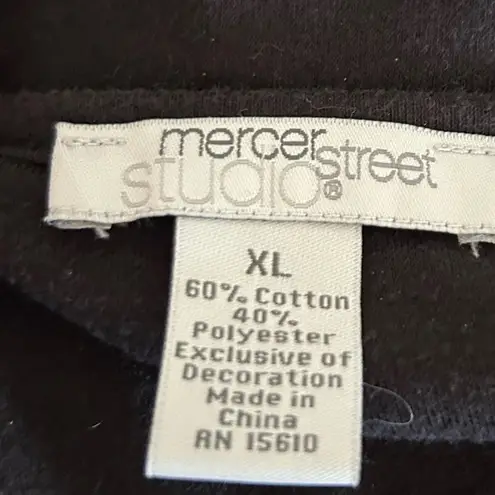 Mercer Street Studio Black Long Sleeve Christmas Winter Snowman Crewneck Shirt Size XL