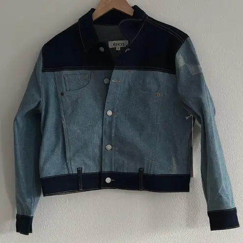 éTica Jett Boxy Crop Denim Jacket, Size Small