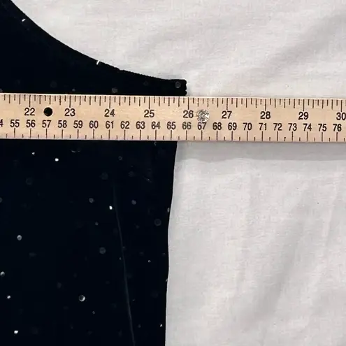 Susan Graver Womens Velvet Blouse Size 2X Sparkling Accent Evening Party Luxury Black