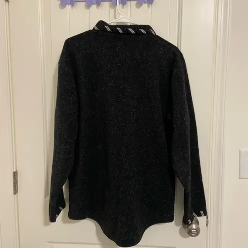 EUC Vintage Cindy Bai women’s dark gray soft thick ribbon button jacket medium White