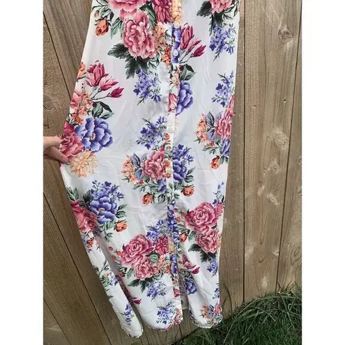 Crystal‎ Sky Womens White Floral Summer Dress Spring Summer Long Size 3 Junior