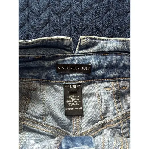 Sincerely Jules Women's High Rise Blue Denim Cutoff Shorts Size 28
