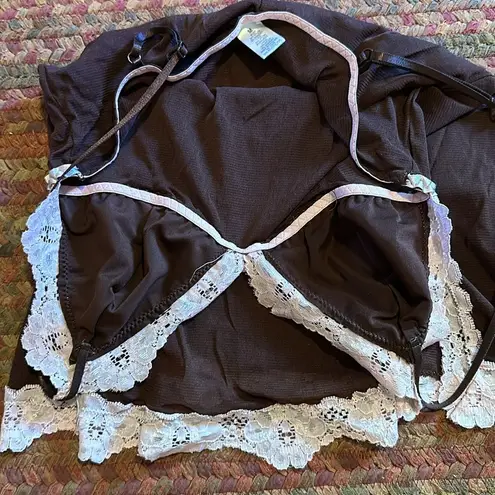 RETRO Y2K BROWN MESH PINK LACE CAMI Size undefined