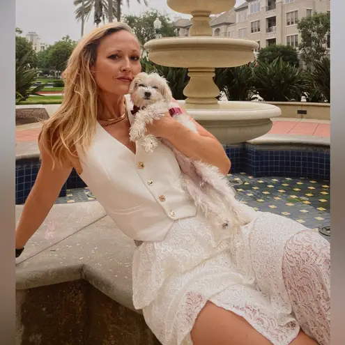 Bailey44 tiered white lace ruffle tiered maxi skirt