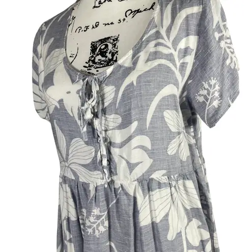 KIWI‎ + PUNCH Miami Women's Floral Babydoll Dress Size M Blue White Tiered Size M