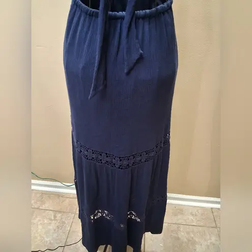 Fashion On Earth SIZE S Chic Navy Lace Maxi Dress