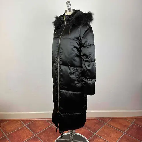 Missguided NWT Longline Hooded Puffer Coat w/ Fur Trim Hood