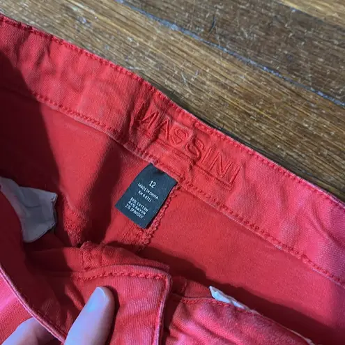 Massini Women’s Red Mid-rise Skinny Jeans, Sz 12