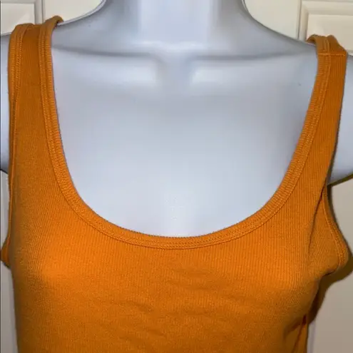 Time and Tru Ribbed Tank Top Orange Size M
