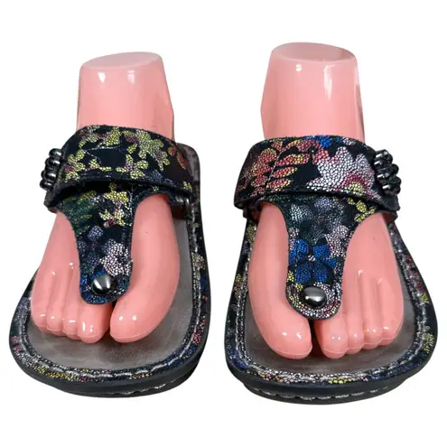 Alegria Carina Noche Flora Floral Leather Sandal Women's EU 37 US 6.5/7