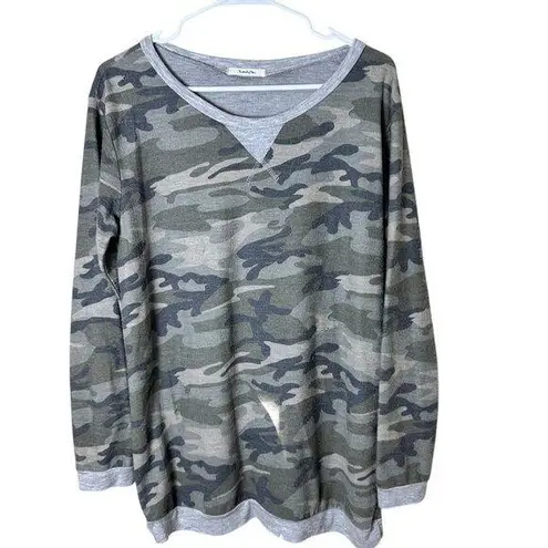 Boutique Purchased Twenty Ten Soft Camo Print Crewneck Sweatshirt Size Large Gray