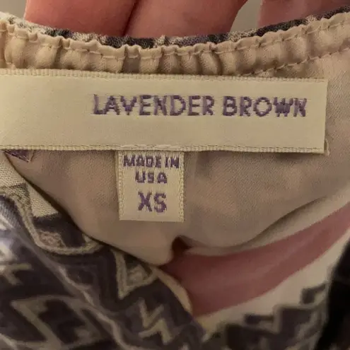 Lavender Brown  Chevron Maxi Dress XS