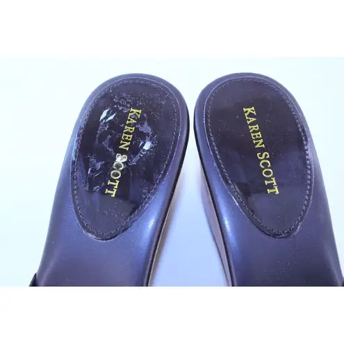 Karen Scott Paley Brown Cork Slide Heel Sandals 10