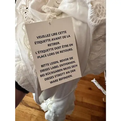 Stella & Dot Maette by Cora One Shoulder Dress White Ruffle Cottagecore