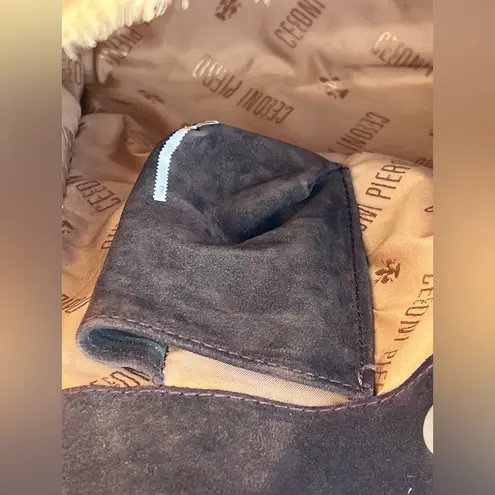 Cecconi Piero Womens Tote Leather Calf Hair handbag Floral Boho Western Italy Brown