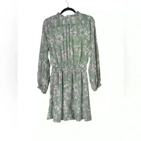 Kori Green Floral Lightweight Long Sleeved Flowy Dress Small Cottagecore Fairy