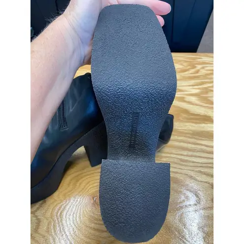 Stella McCartney Platform Heel Boots Women's 8.5 Black Leather Side Zip S24