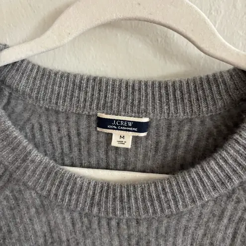 J.Crew  grey ribbed cashmere sweater 