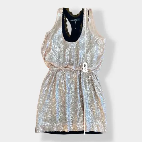 Robert Rodriguez NWOT designer sequin and silk rose gold dress size 8