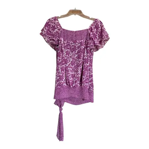 Fred David Women’s Purple Floral Blouse, M